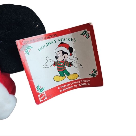 NWT Vintage Disney Holiday Mickey Mouse Plush 18" Santa Hat Christmas Toy Gift - Picture 7 of 9
